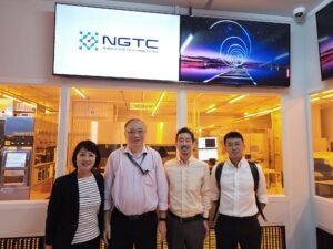 NSTIC (GaN) and NTT AT team members in discussion