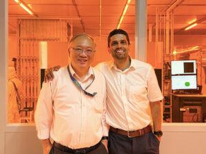 Dr Farid Medjdoub with Prof Geok Ing Ng during NSTIC (GaN) facilities visit