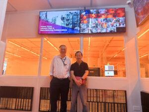 Mr. Desmond Kok from ST Engineering and Prof Geok Ing Ng inside the cleanroom lobby.