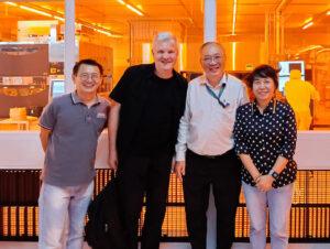 Group photo of NSTIC (GaN) and Analog Devices delegations during a technical visit at Singapore’s Gallium Nitride research facility.
