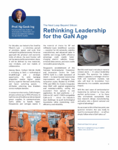 Article featuring The Next Leap Beyond Silicon: Rethinking Leadership for the GaN Age
